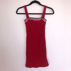 Red body-con dress